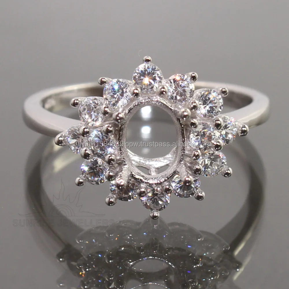 Set Your Own Choice Best Selling Classic Sporty 925 Solid Sterling Silver pearl ring mountings No Stone Jewellery