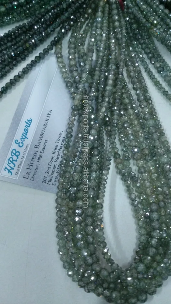 Blue Fancy Color Moissanite Diamond Beads Strand Necklace and Bracelet for Jewelry Cheapest Price Low Budget Diamond Jewelry