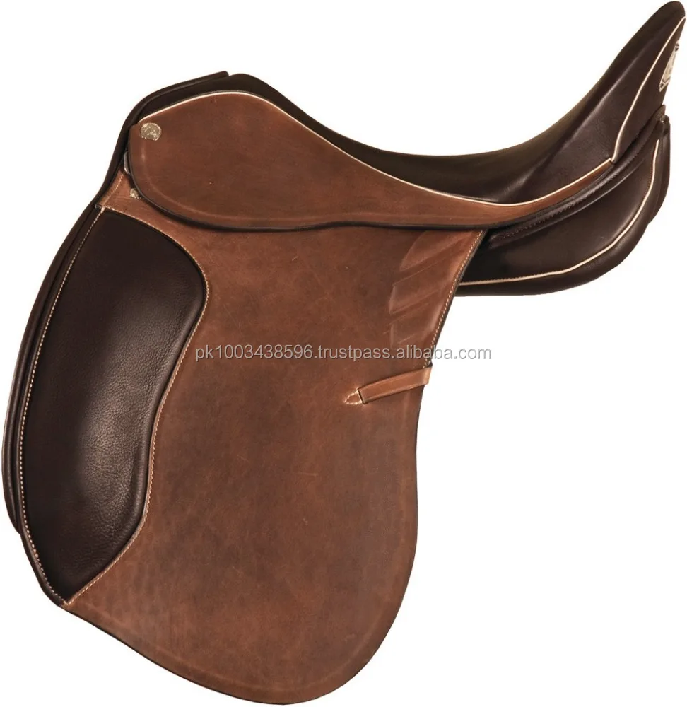 Black / Brown English Dressage Treeless Endurance GP all purpose leather saddle for horse