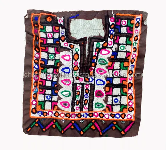 Индийская винтажная ручная работа banjara Шейная кокетка с вышивкой и зеркалом Banjara Передняя повязка для украшения