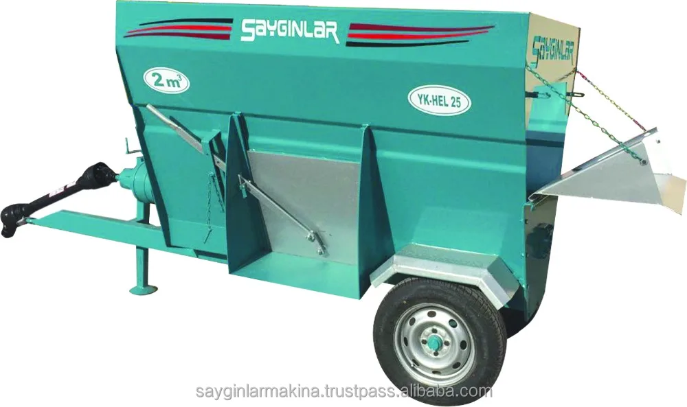 Feed Mixing Wagons Horizontal Auger Tractor Pto Powered 2m3 Tmr Feed Mixer