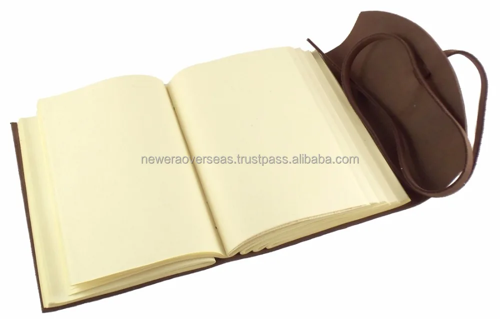 Genuine Leather Bound Handmade cotton paper note book unlined or lined paper journals or sketch book for gift  him and her