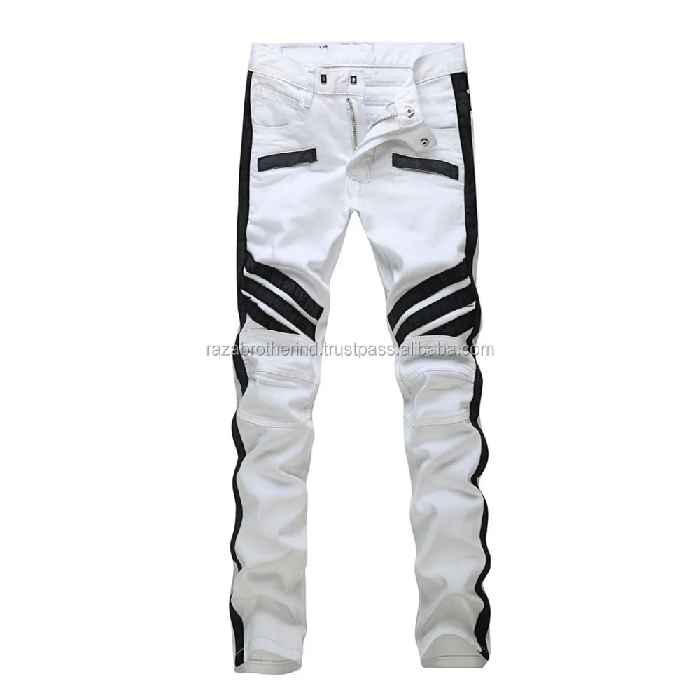 Biker Drop Crotch Side Pocket False Zip Open Knee Side Cotton Jogger Harem Pants