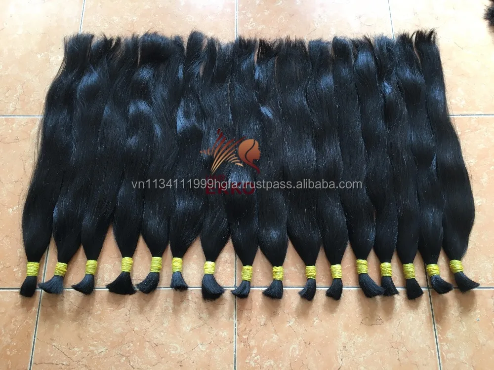 
wholesale price for 100% unprocessed natural virgin remy black hair for extension high-quality long black human hair in bulk 