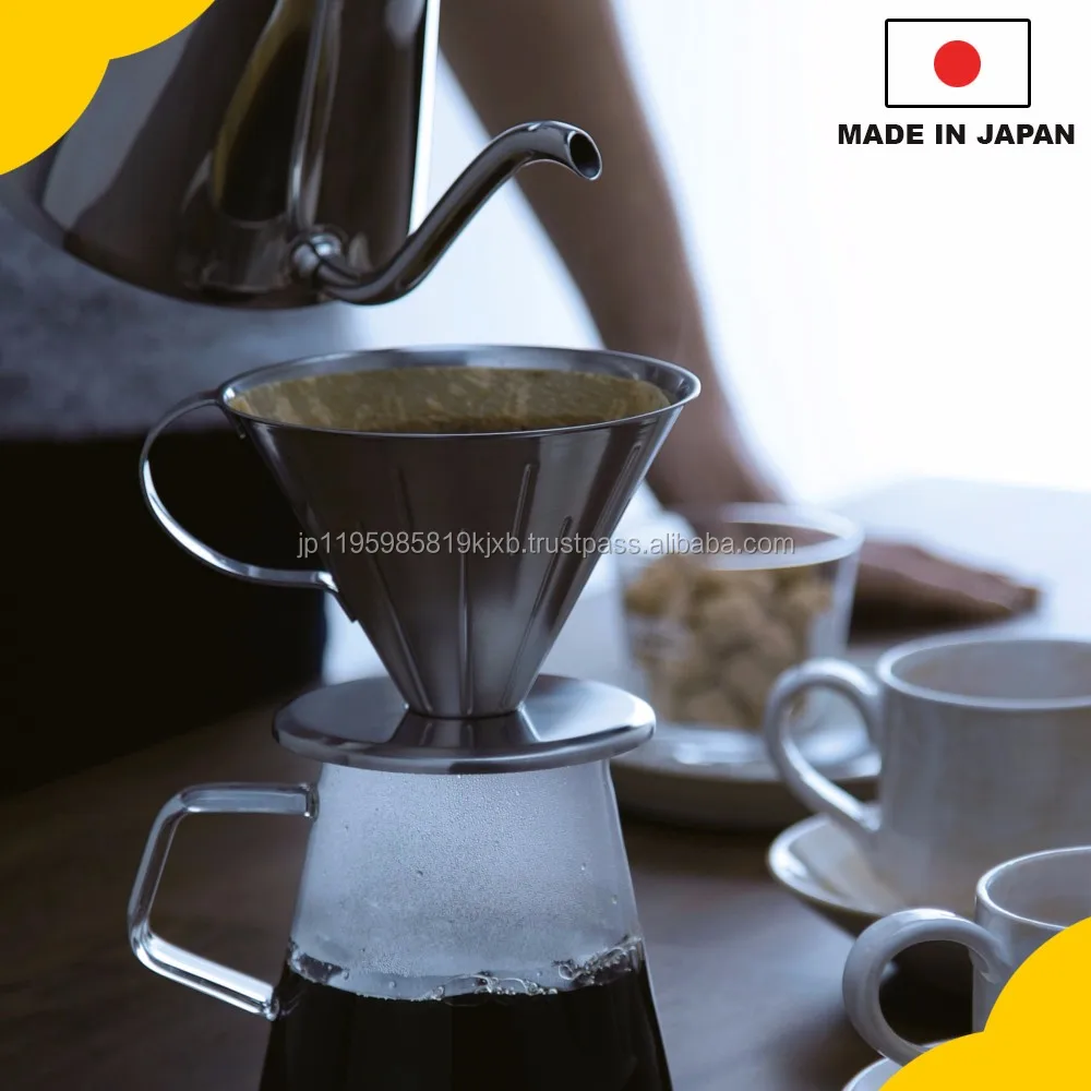 Stainless steel coffee dripper, damaged process silver, small