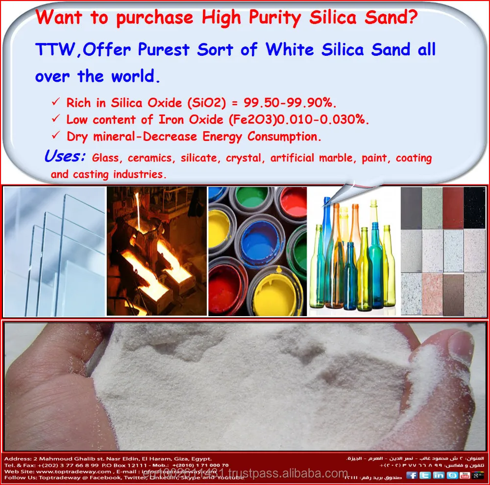 Low-Iron Hi-purity Silica Sand