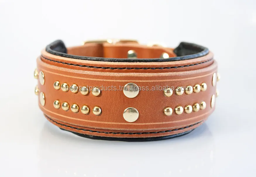 Factory Wholesale Price Genuine 100% Personalized Customized Leather Dog Collars for Lovely Pets