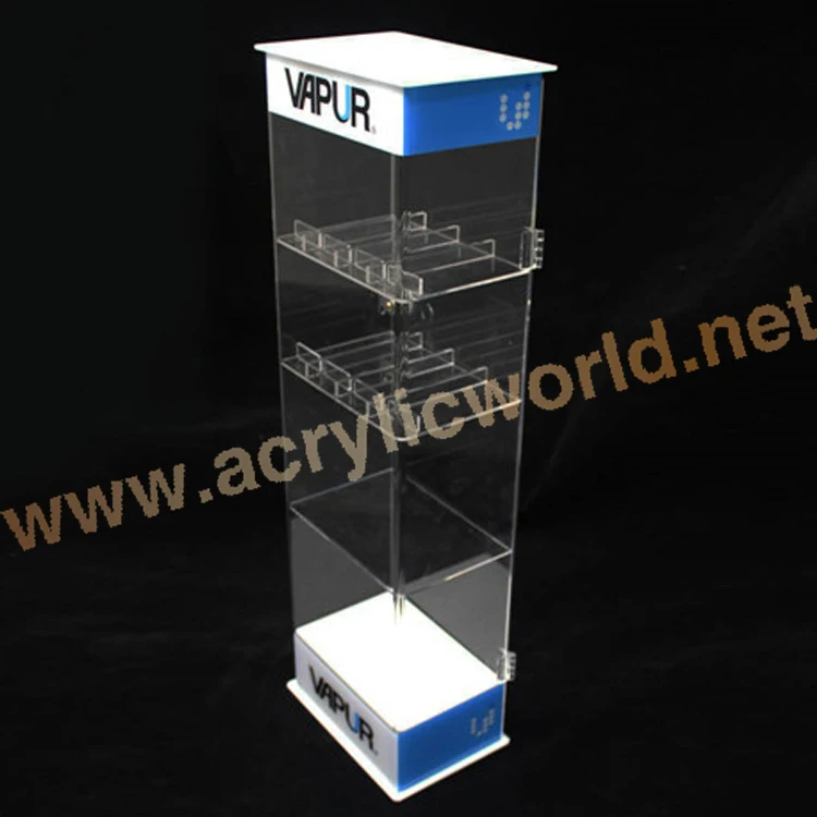 Acrylic tabletop rotating cellphone charger display stand phone accessories display shelf