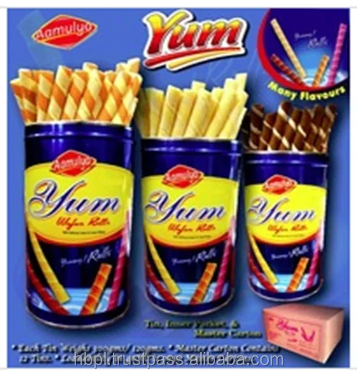 Ням вафельные рулоны 300 г вафельные палочки жестяные большого размера