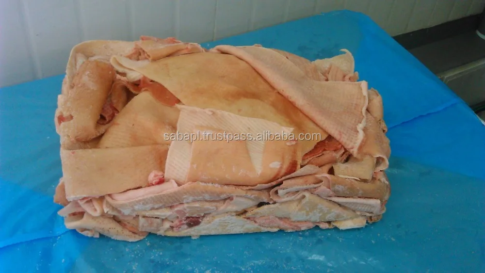Wholesale  Bulk Clean Frozen Raw Pork Skin / Pork Rind From Poland