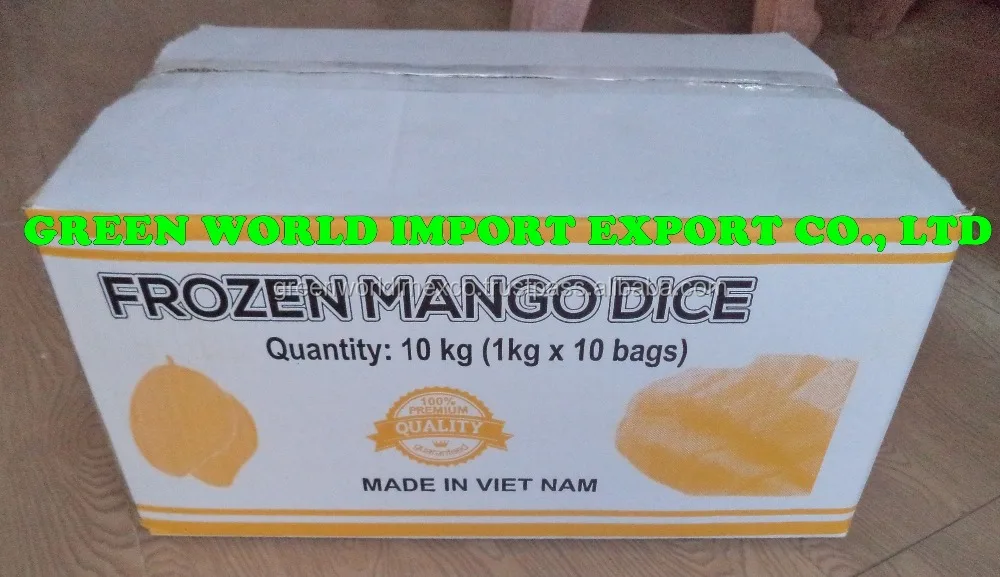 Organic Frozen Mango Diced into Halves Chunks Blocks Sweet Taste IQF Jackfruit Pulp Packaged in Cartons
