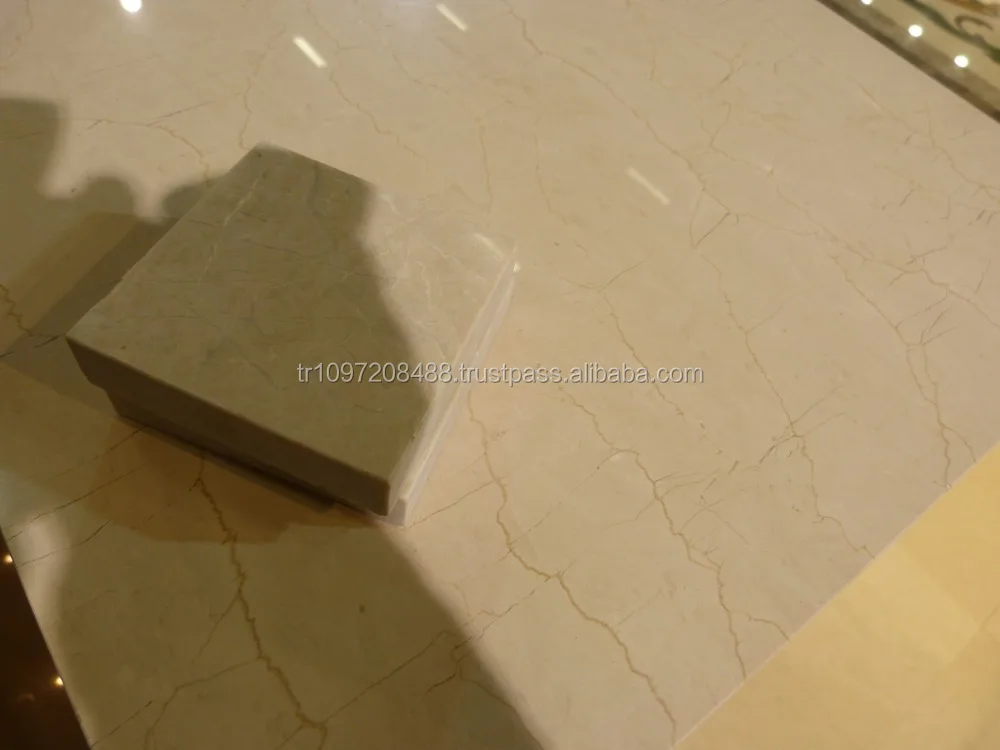 Polished beige marble tiles Turkey