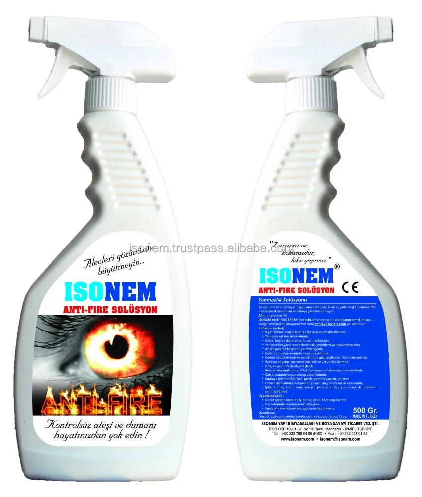 ISONEM ANTIFIRE SOLUTION FLAME RETARDANT FIRE PROTECTION MATERIAL FOR ABSORBENT SURFACES, FABRIC, WOOD, PAPER, WALL, TEXTILE