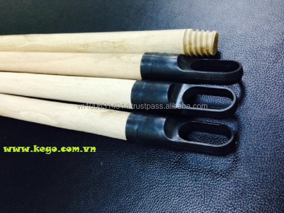 Smooth surface natural thick wooden broom stick