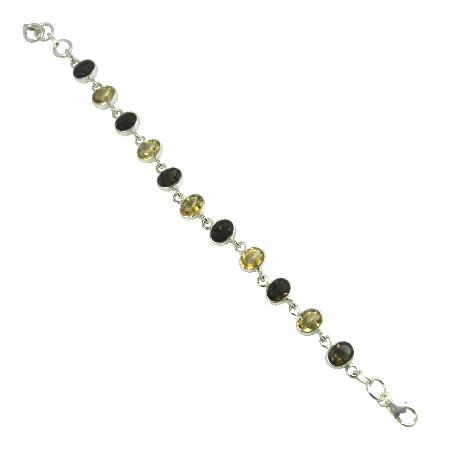 Handmade Indian 925 Sterling Silver Smokey Quartz Multi Gemstone Bracelet Wholesaler And Manufacturer Charm Bracelets Type