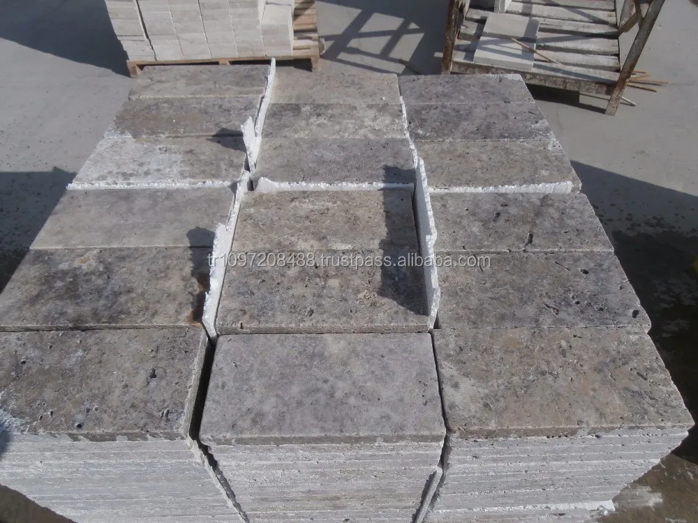 Silver Travertine Tiles from Turkey