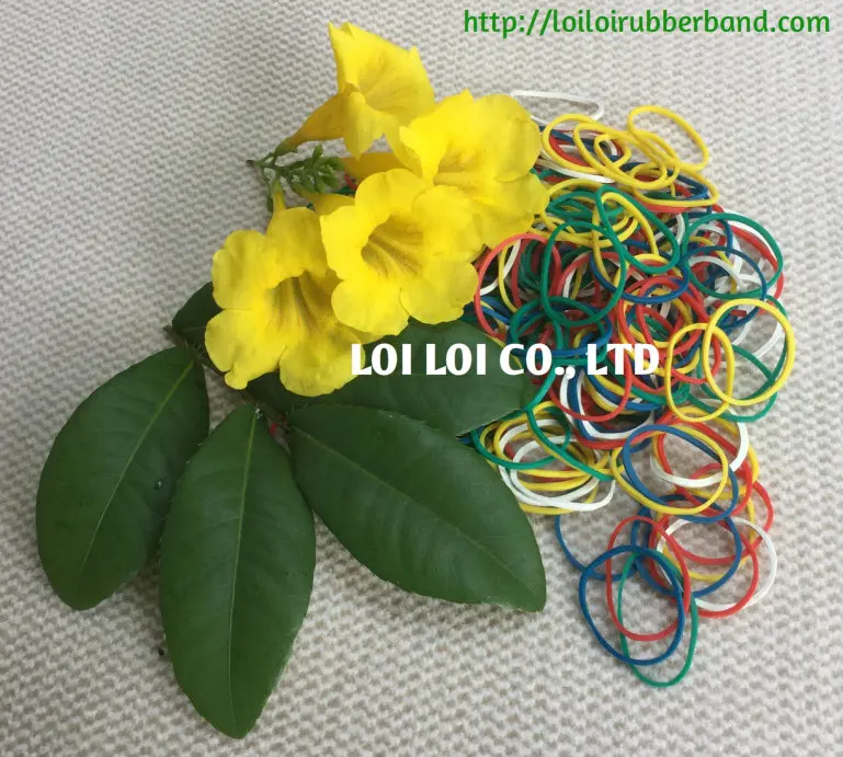 2020 Wholesale girl Fashion Elastic Rubber Bands Floral tie Hair Accessories / Colorful compound natural rubber band