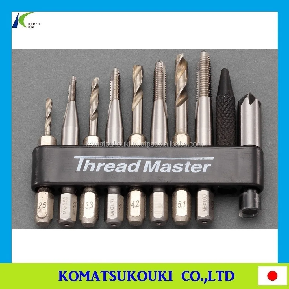 Professional Japan ESCO combined drill and tap set for electrical tool with quick bit holder, other types also available