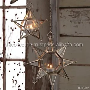 Hanging Star Shaped Lanterns, Black and brass lanterns new designs,New Shape