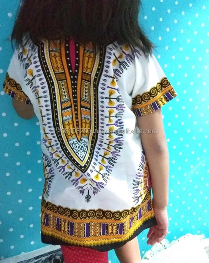 vintage KIDS kiddo HIPPIE BOHO GYPSY ART music festival African Dashik White Shirts
