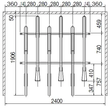 Напольная стоянка для велосипедов общественных объектов квартир и т. д. сделано в Японии