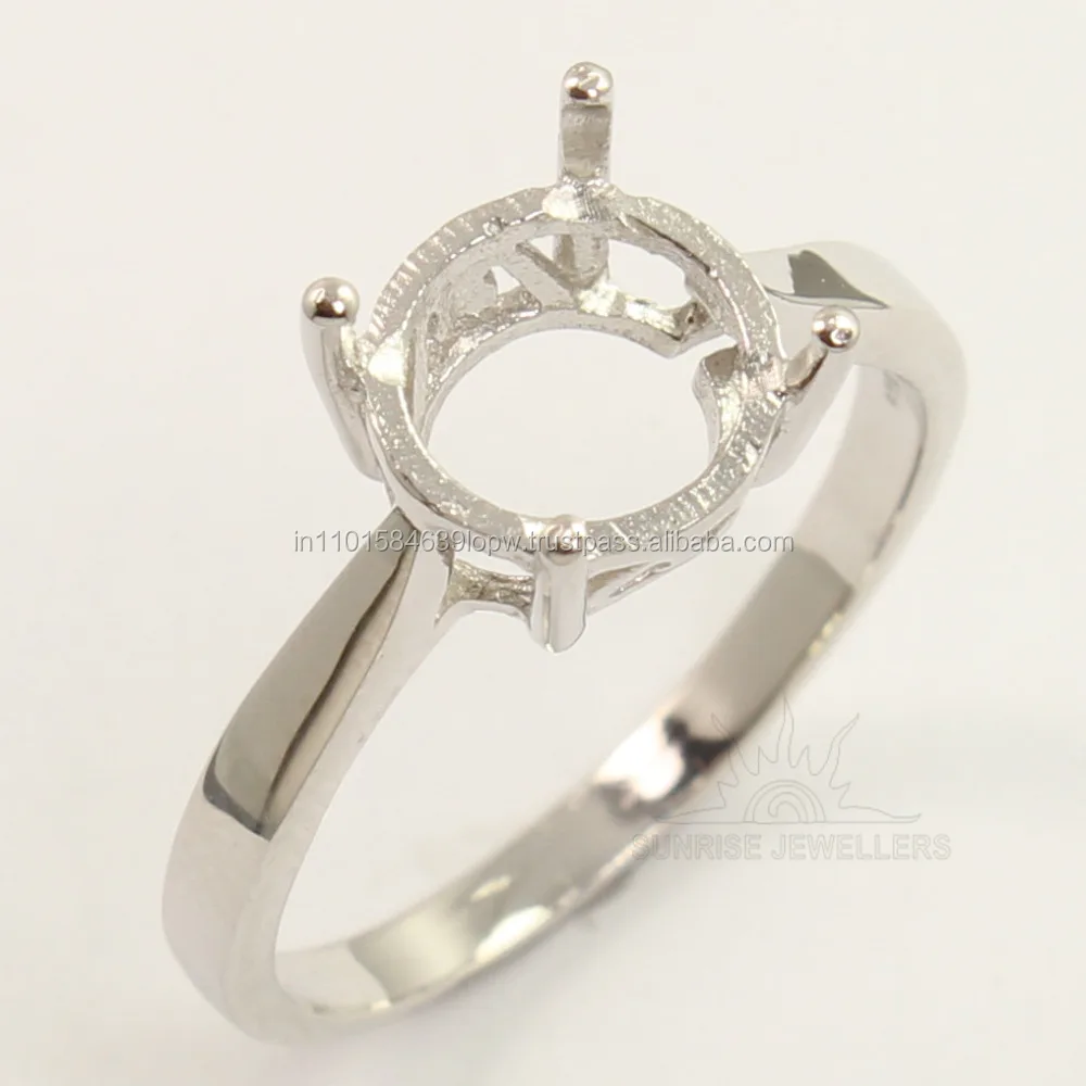 9 MM Round Semi Mount Ring-unique Ring-without Stone Ring-ready to Be Set with Your Own Stone-925 Sterling Silver 925 Trendy
