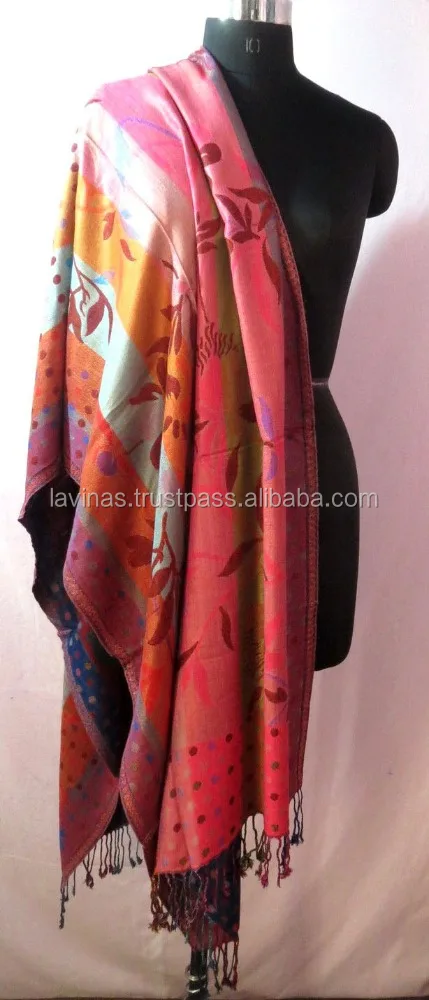 Kashmiri pashmina Shawl Printed Reversible Pashmina Cashmere Scarf Neck Wrap
