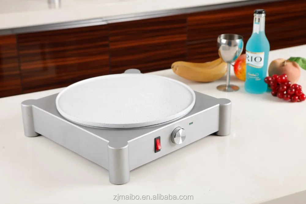 Aluminum 1000W Non-Stick Round Home Electric Egg Crepe Pancake Maker