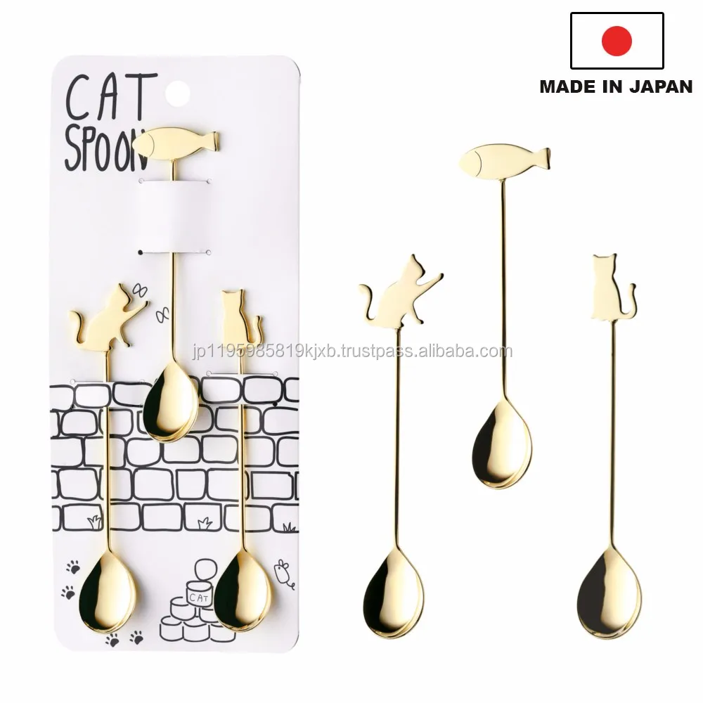 Pretty and Fashionable valentine gift Coffee spoons with cat handles made in Japan