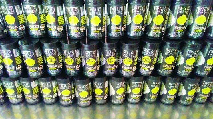 
Aquarium DISCUS yellow spectrum fish food - coated with Bacillus subtilis digestive bacteria - Private labelling /ODM available 