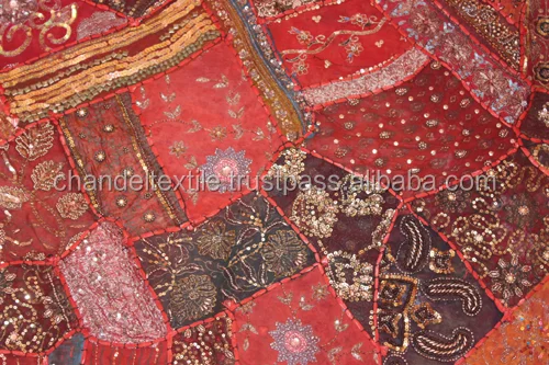 india Wall Tapestry Decorative Bead Work Handmade Twin size single bedsheet Handicraft Cotton Beads Work Large Tapestry Ethnic