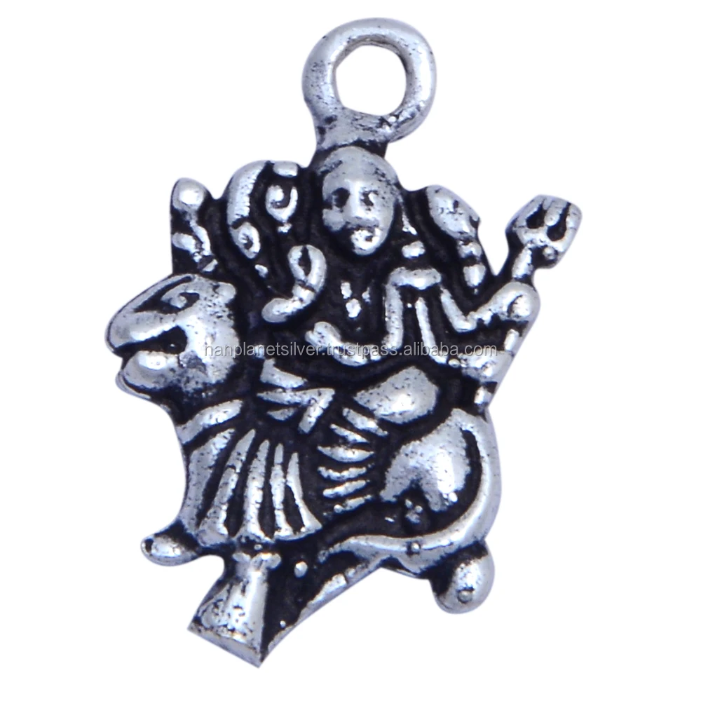 
Indian Hindu Goddess Silver Charm Pendant 