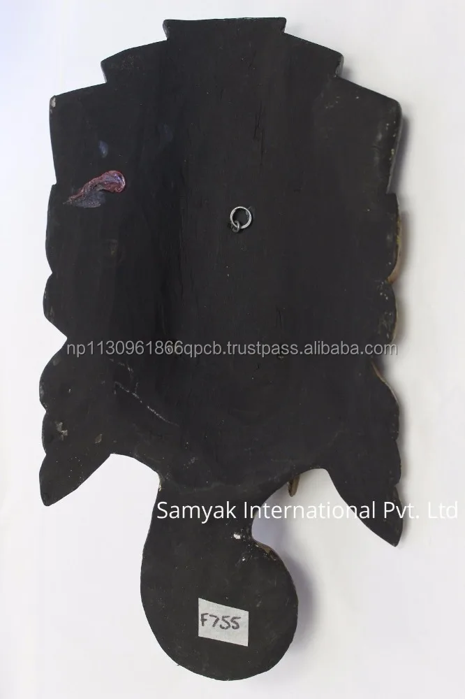 Hand Crafted Wooden Mask of Hindu Lord Ganesh Wall Hanging Made In Nepal