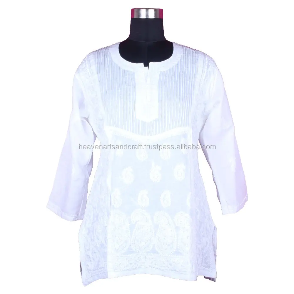 Indian Handmade Chicken Cotton Kurti Handmade Dress Sexy Formal Women Clothing Western Party Wear Designer Kurtis New Arrival