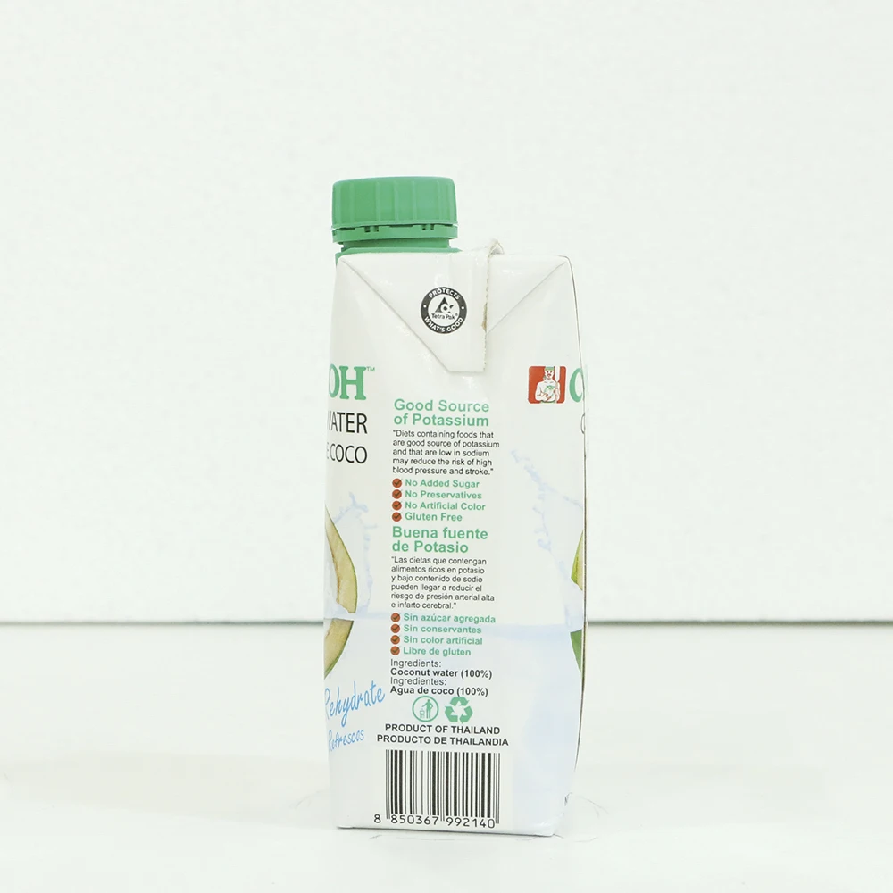 
CHAOKOH UHT Coconut Water Packed in Aseptic box (330 ml) 