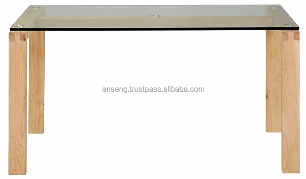 GLASS TOP RECTANGLE DINING TABLE