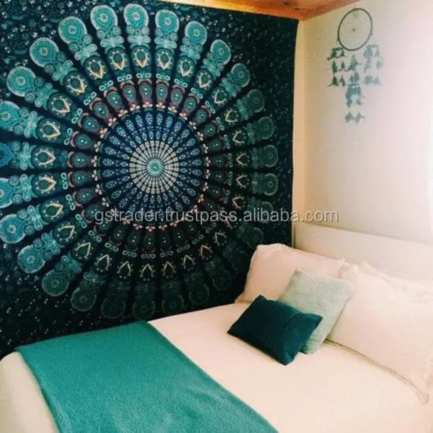 wholesale custom printed indian mandala tapestry,Rajasthani Home Textiles Handmade Printed Mandala Beach Hippie Cotton bed sheet