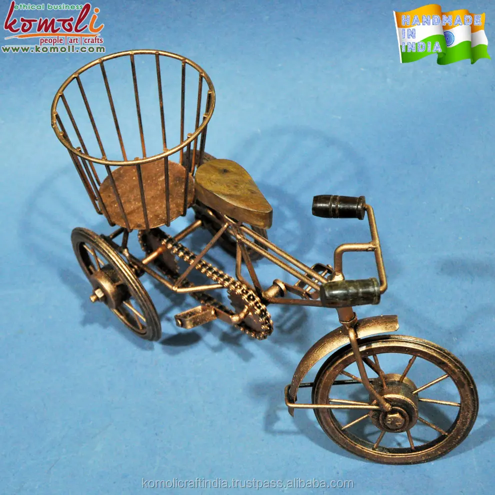 Multi purpose bicycle miniature wrought iron bicycle home decor remote stand