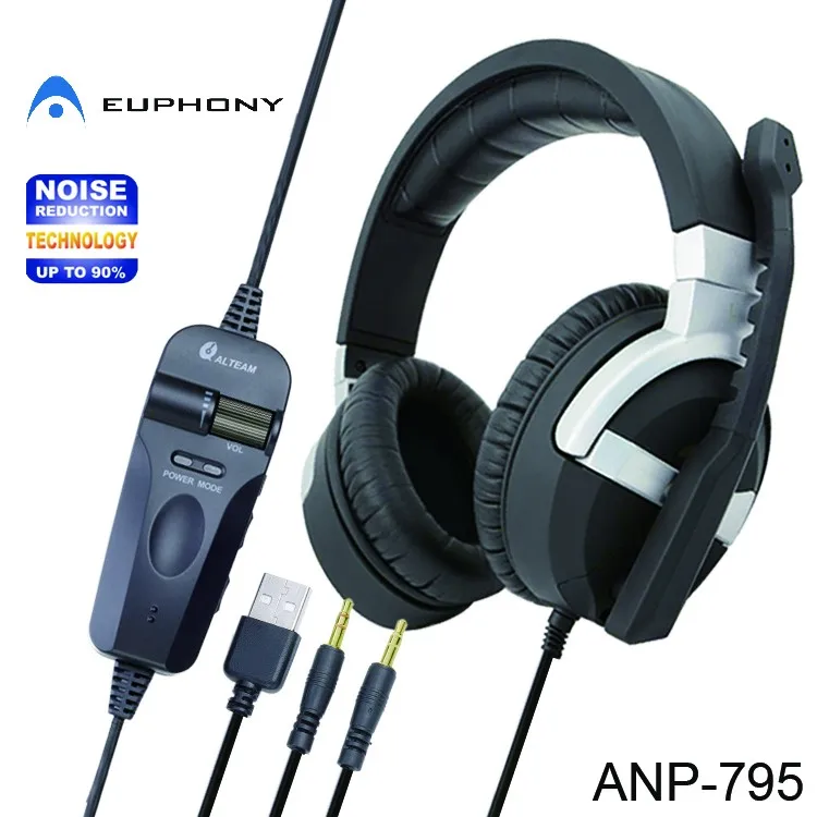 Stereo sound over ear noise cancelling anc Headphone best 3D audio for gaming with microphone