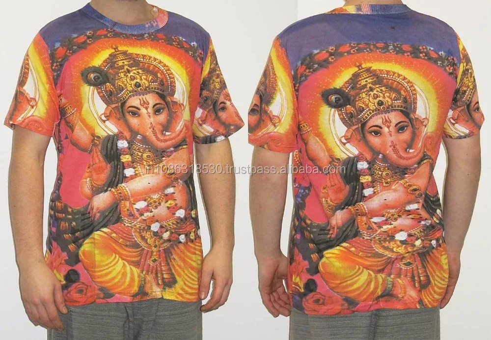 Gods & Ganesha DIVINE Indian Hindu Indian Lord Deity T shirt Psychedelic Unisex wear Hippie Dj Art T - Shirt shirt M / L / Xl