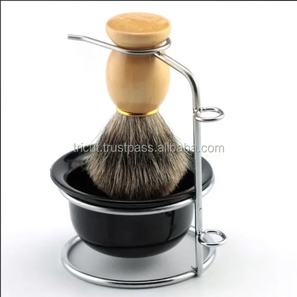 Shaving Stand Bowl Set,Stainless Steel Razors Soap Stand Bowl Set Metal Shaving Brush Holder for Men