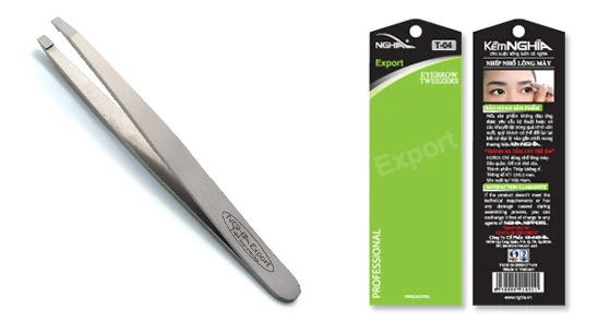 NGHIA T-04 Stainless Steel Grey Finished Best Export Eyebrow Tweezer