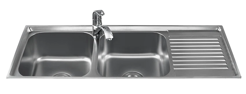 Wholesales Prices Double Bowl Stainless Steel Pressed Kitchen Sinks with Working Table