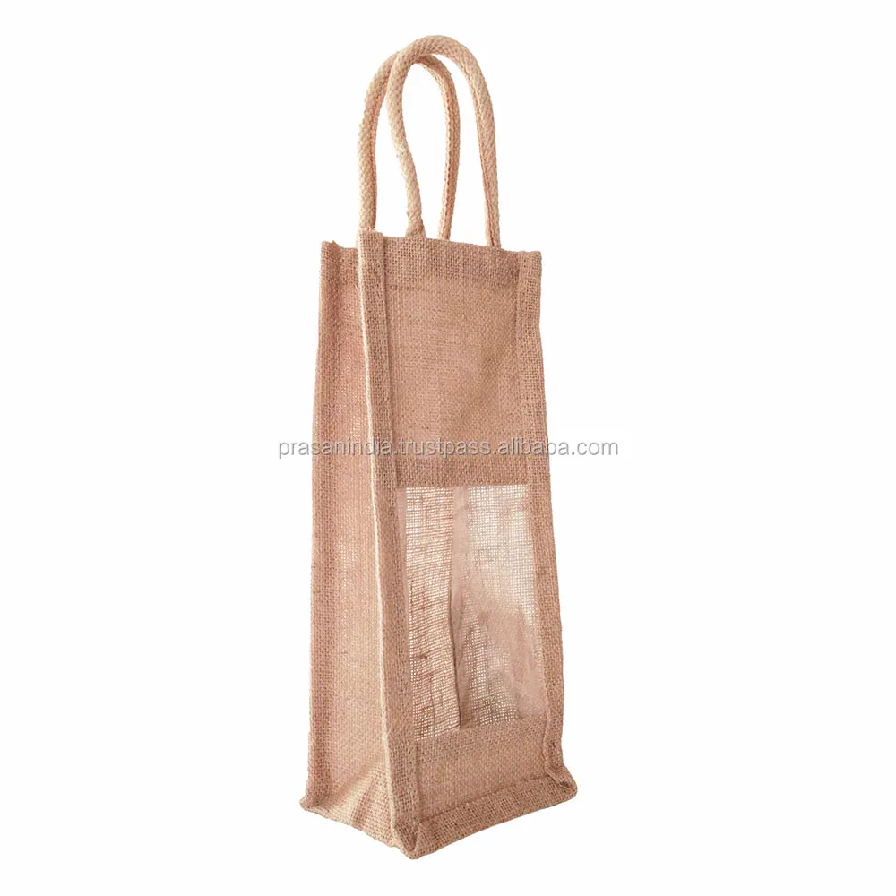 burlap bottle bag for wine bottles