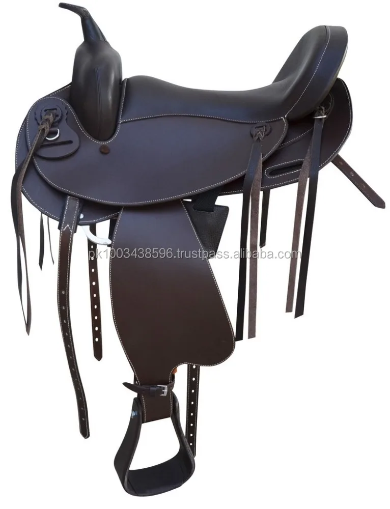 Black / Brown western Treeless Endurance GP all purpose leather saddle for horse