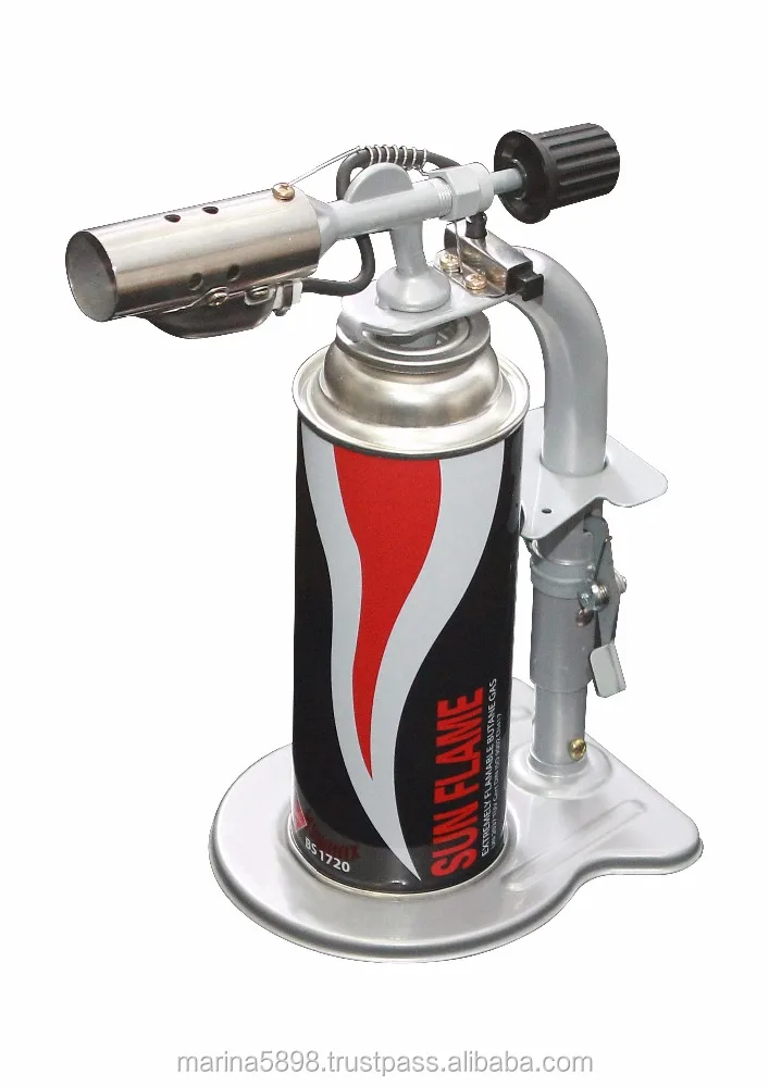 HANDS FREE POWER TORCH (Blow torch) / Butane gas cartridge auto release button, Piezo ignition, / Culinary torch