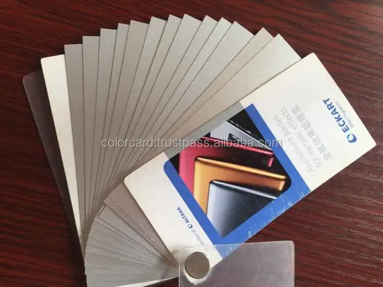 Aluminium pastes for metallic effects fandeck color chart