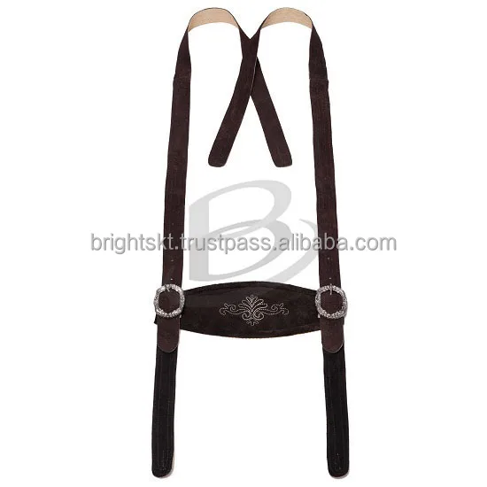 Original German Bavarian Oktoberfest Trachten Lederhosen Cow Suede Leather with Customizable Size and Belt