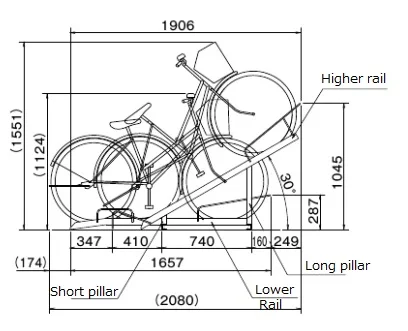 Напольная стоянка для велосипедов общественных объектов квартир и т. д. сделано в Японии