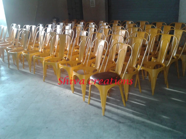 Оптовая индийское производство промышленный стиль ресторан кафе магазин металлический Железный обеденный стул